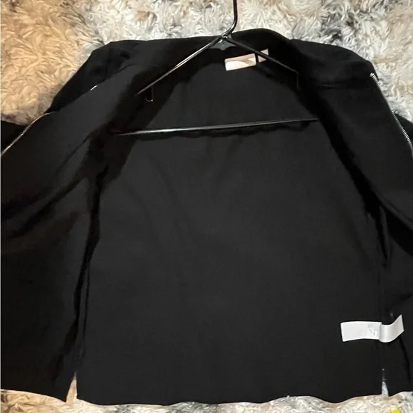 Belle by Kim Gravell boho work career Black zip jacket 3/4 sleeve tassels Large - Picture 9 of 12